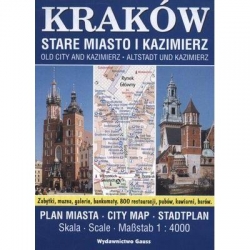 Kraków, Stare Miasto i Kazimierz. Plan miasta 1:40-8340